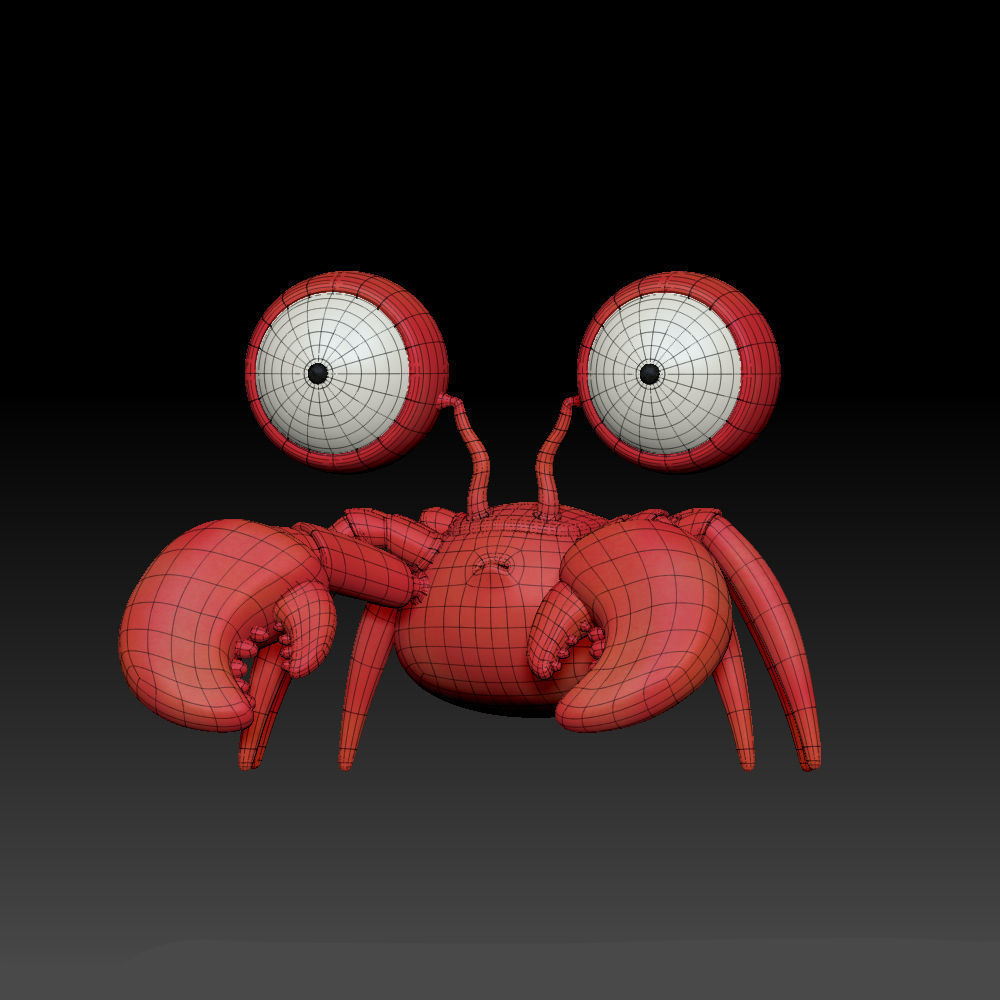 Crab cartoon 3D model_21