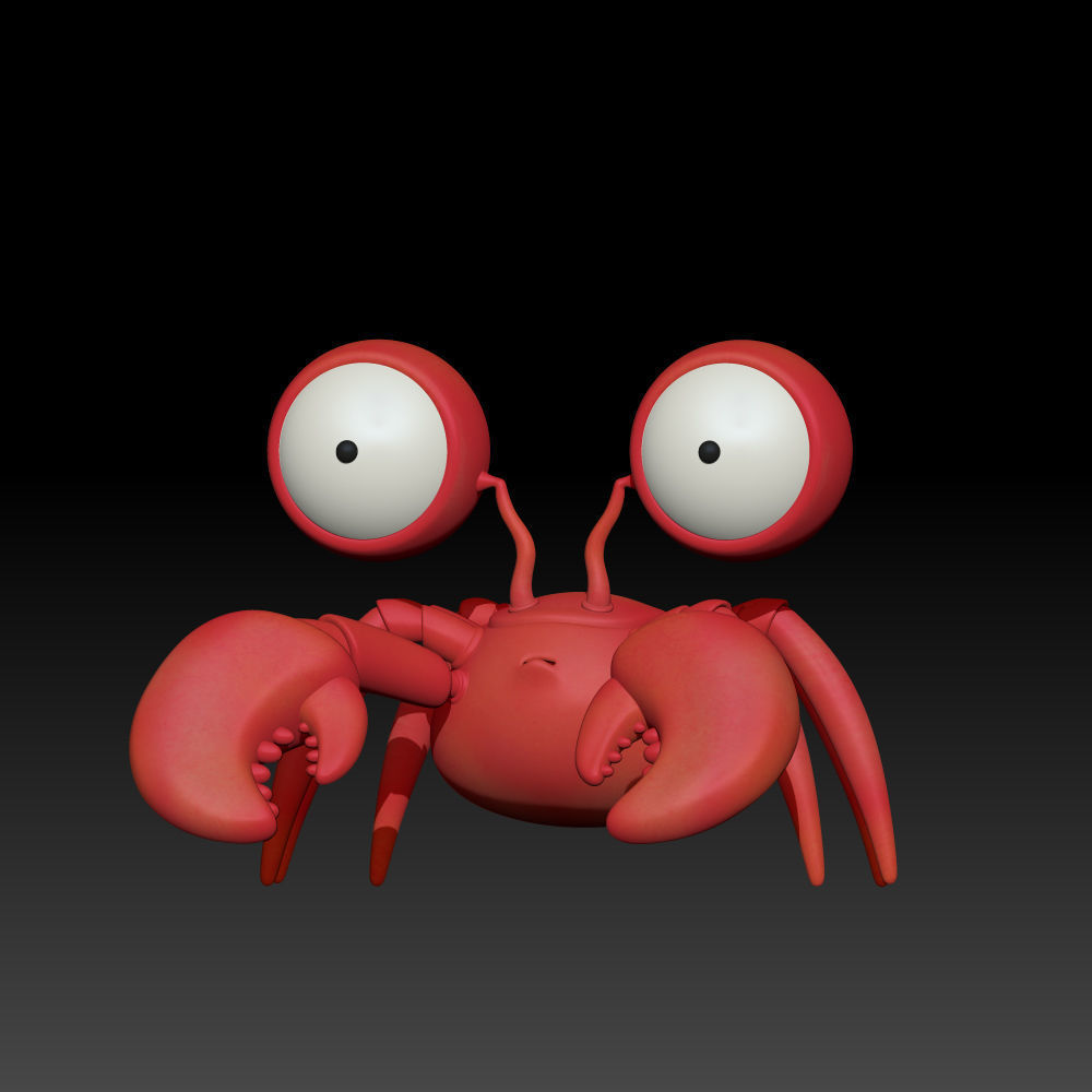 Crab cartoon 3D model_20