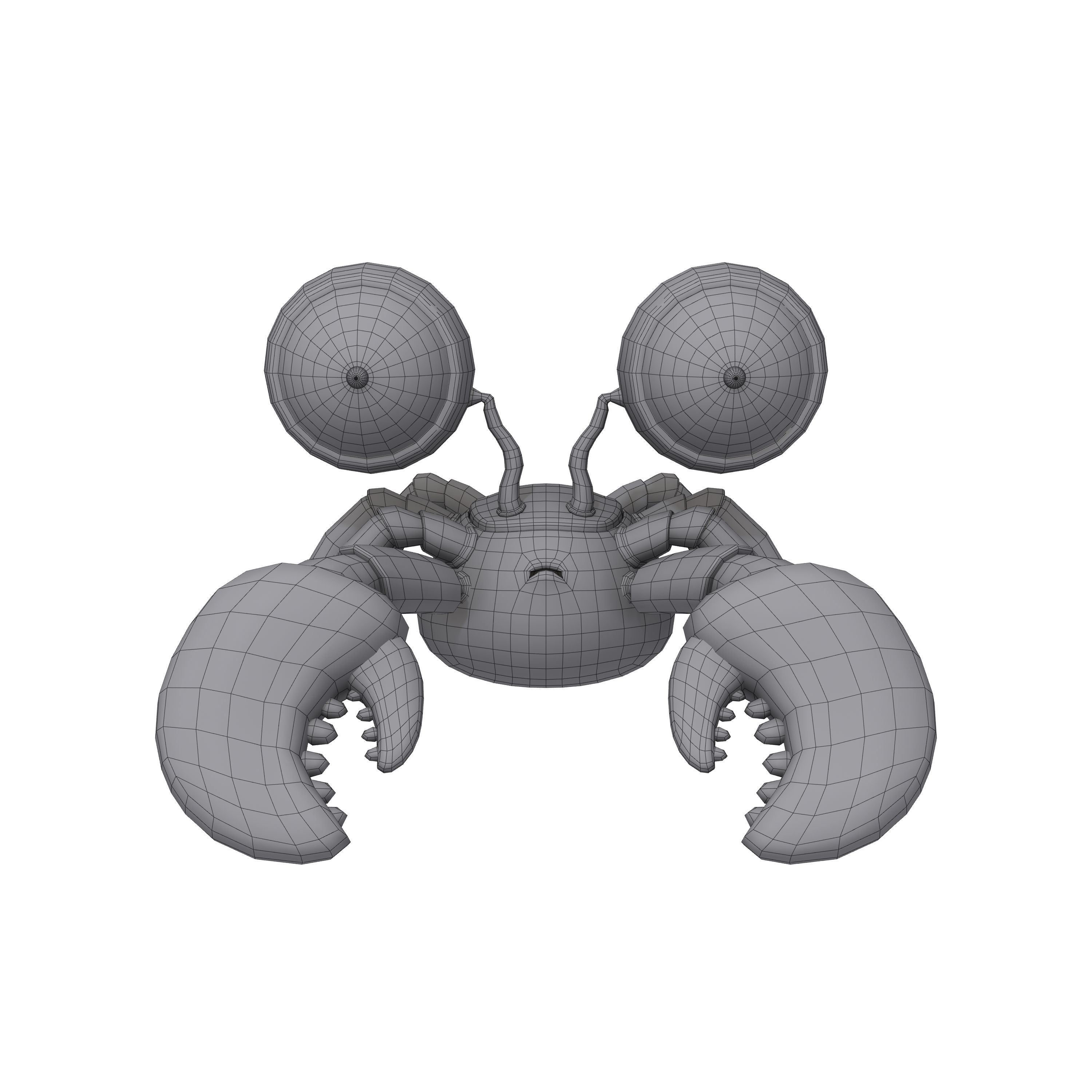 Crab cartoon 3D model_5
