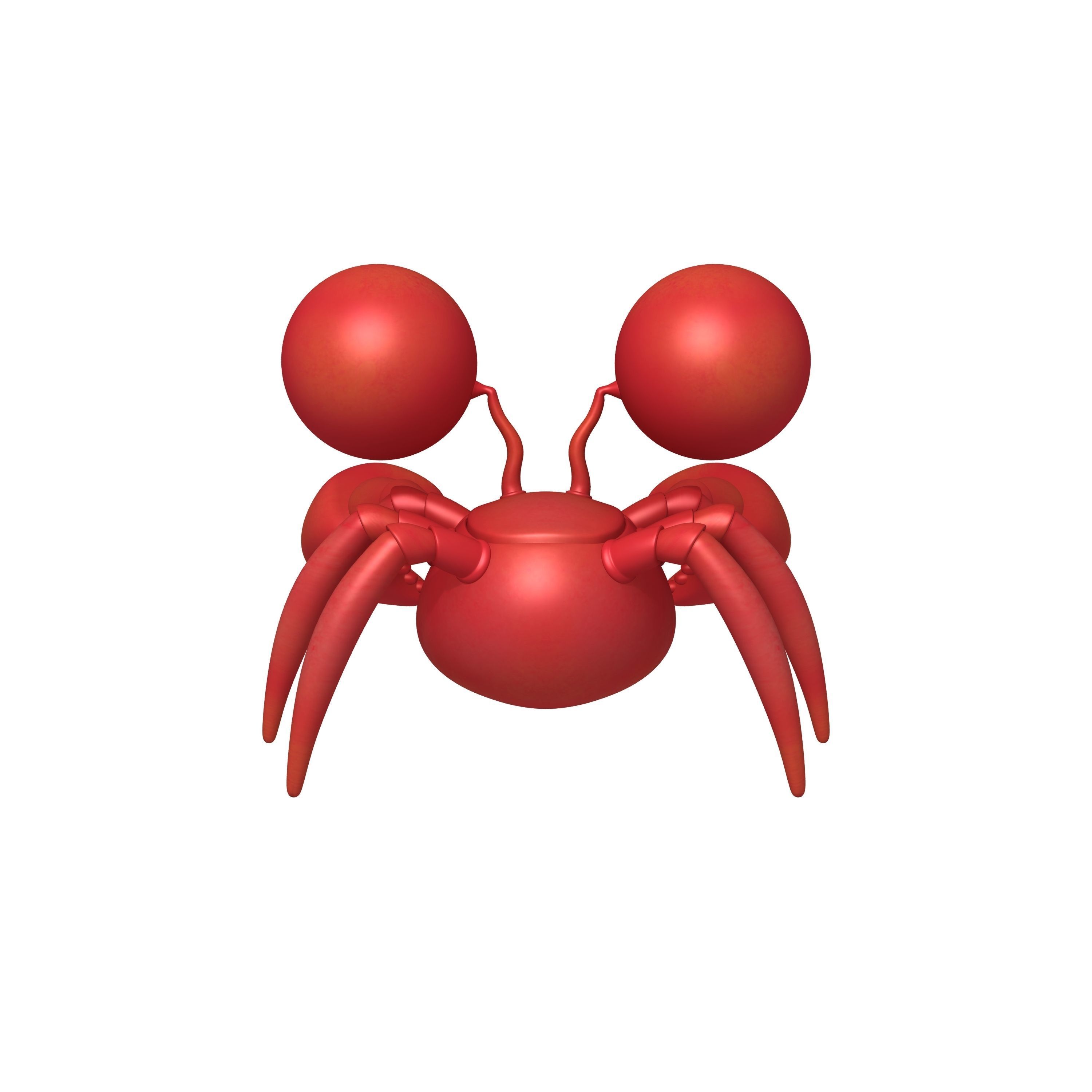 Crab cartoon 3D model_3