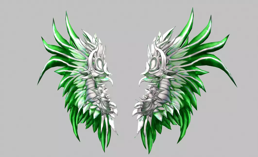 Futuristic Wing Low-poly 3D model_0