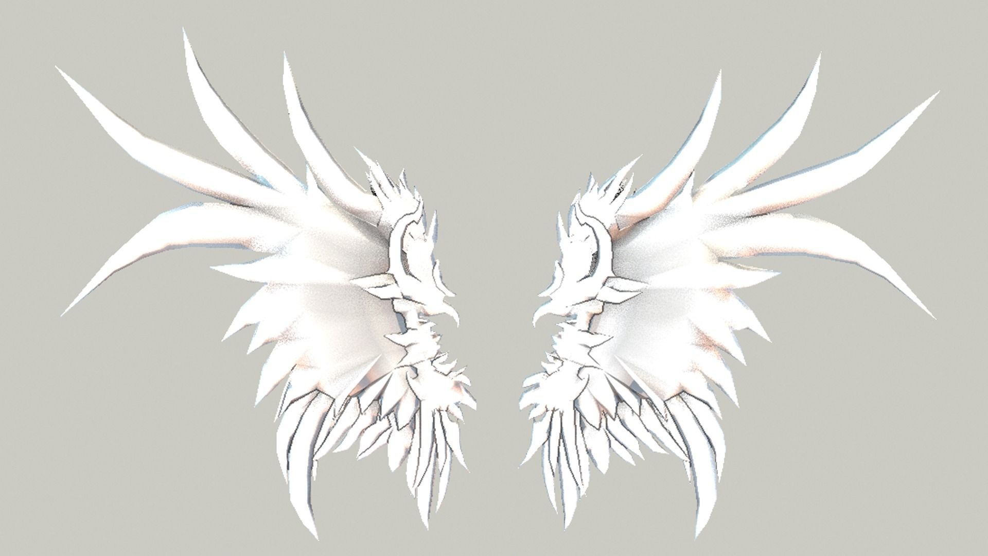 Futuristic Wing Low-poly 3D model_1