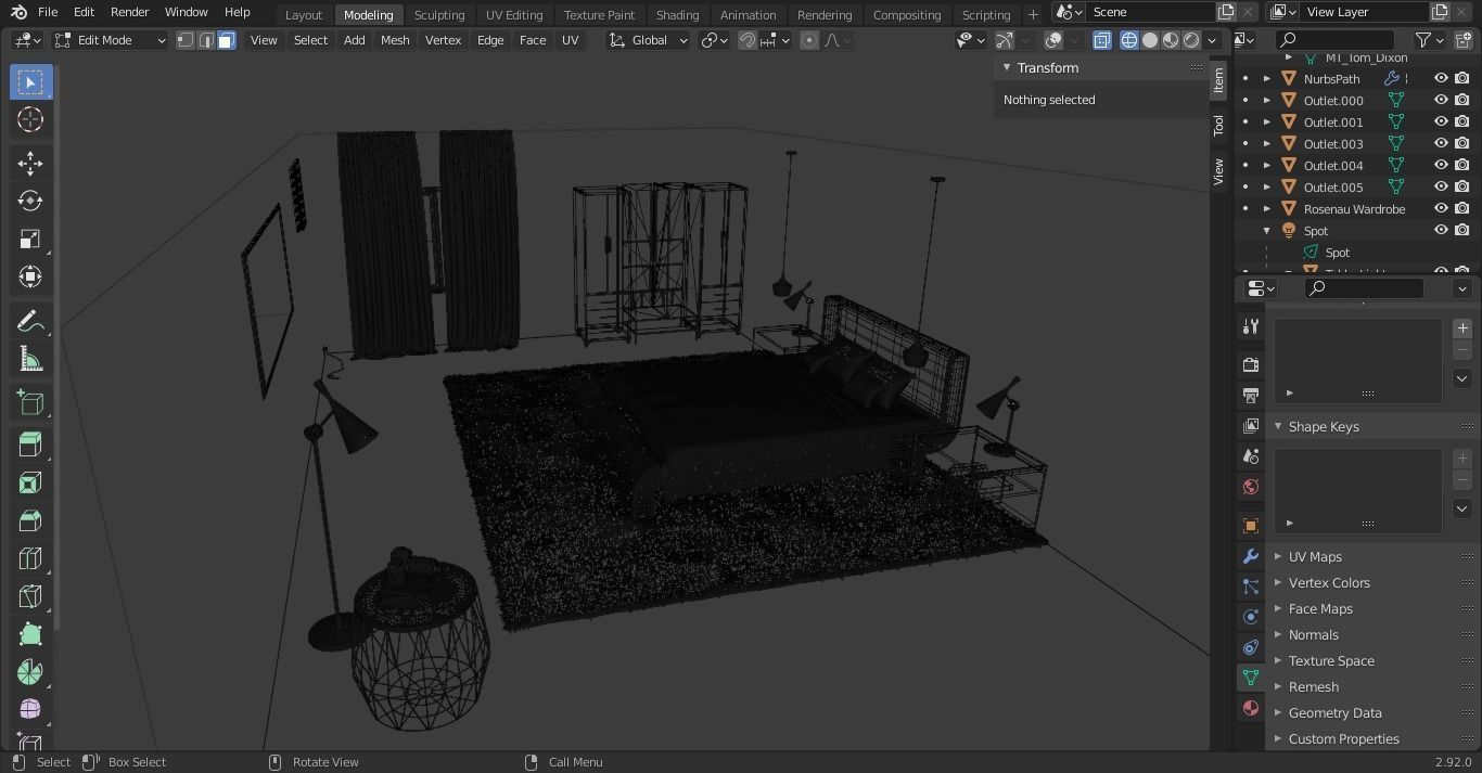 NeoClassical Bedroom 3D model_7