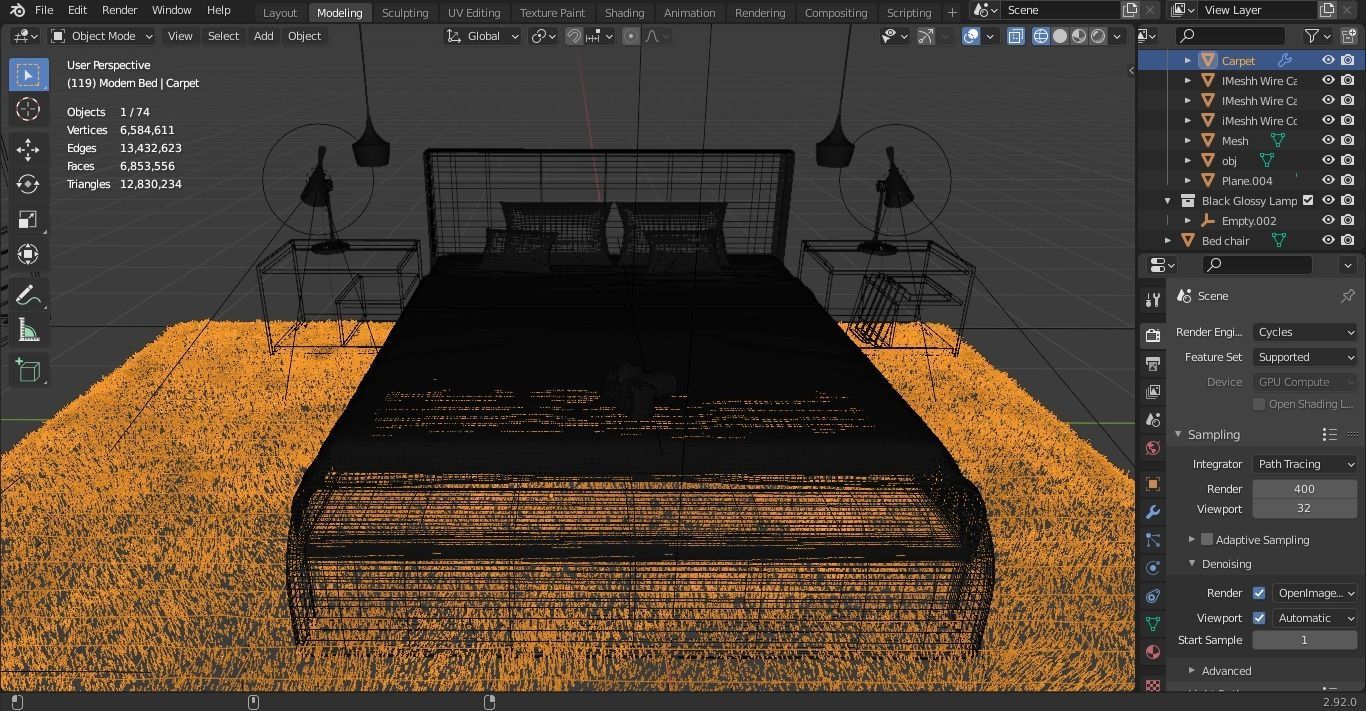 NeoClassical Bedroom 3D model_3