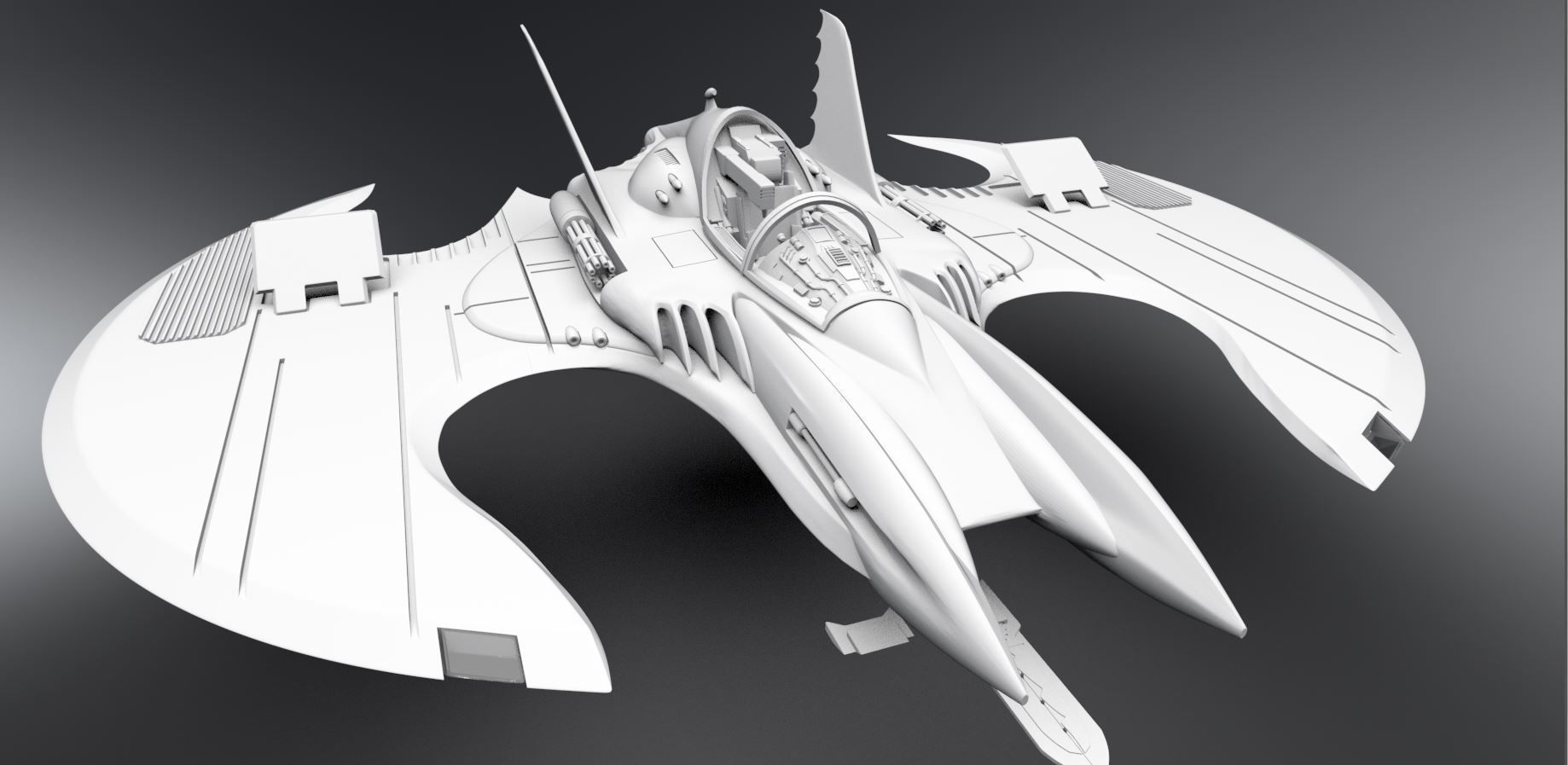 Batwing Scale model 3D print model_5