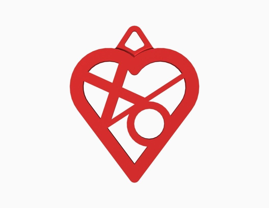 HEART XO PENDANT 3D model_1
