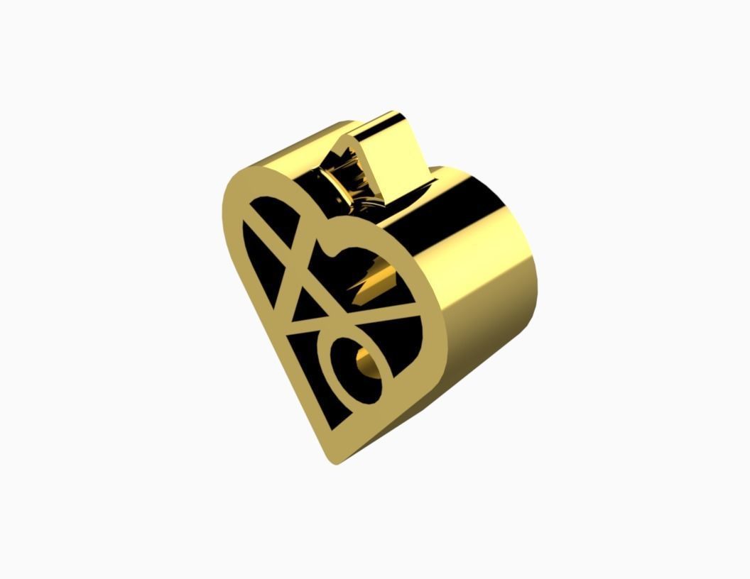 HEART XO PENDANT 3D model_2