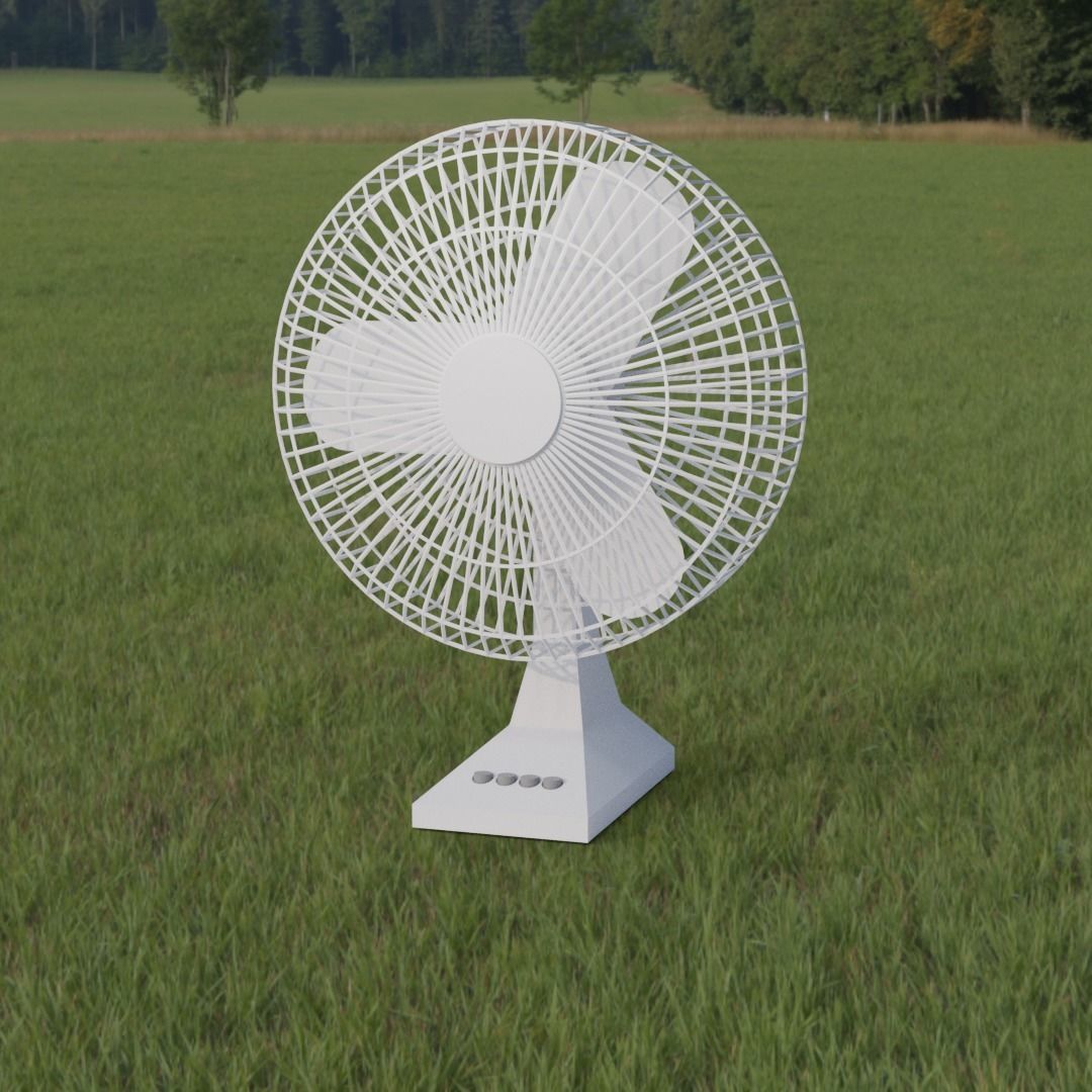 low poly fan 3D model_3