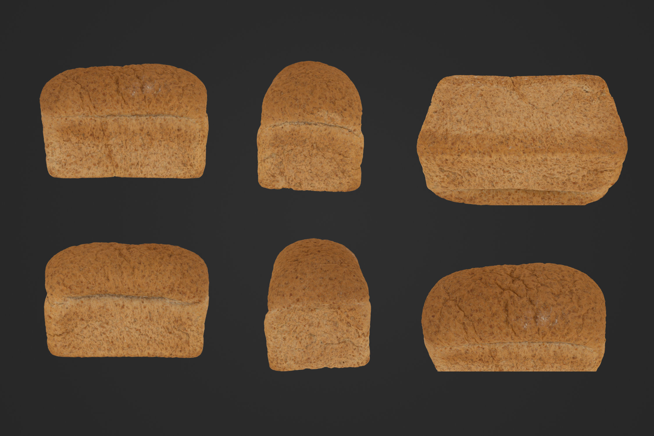 Brown Bread Loaf 1 - 3D Scan 3D model_1