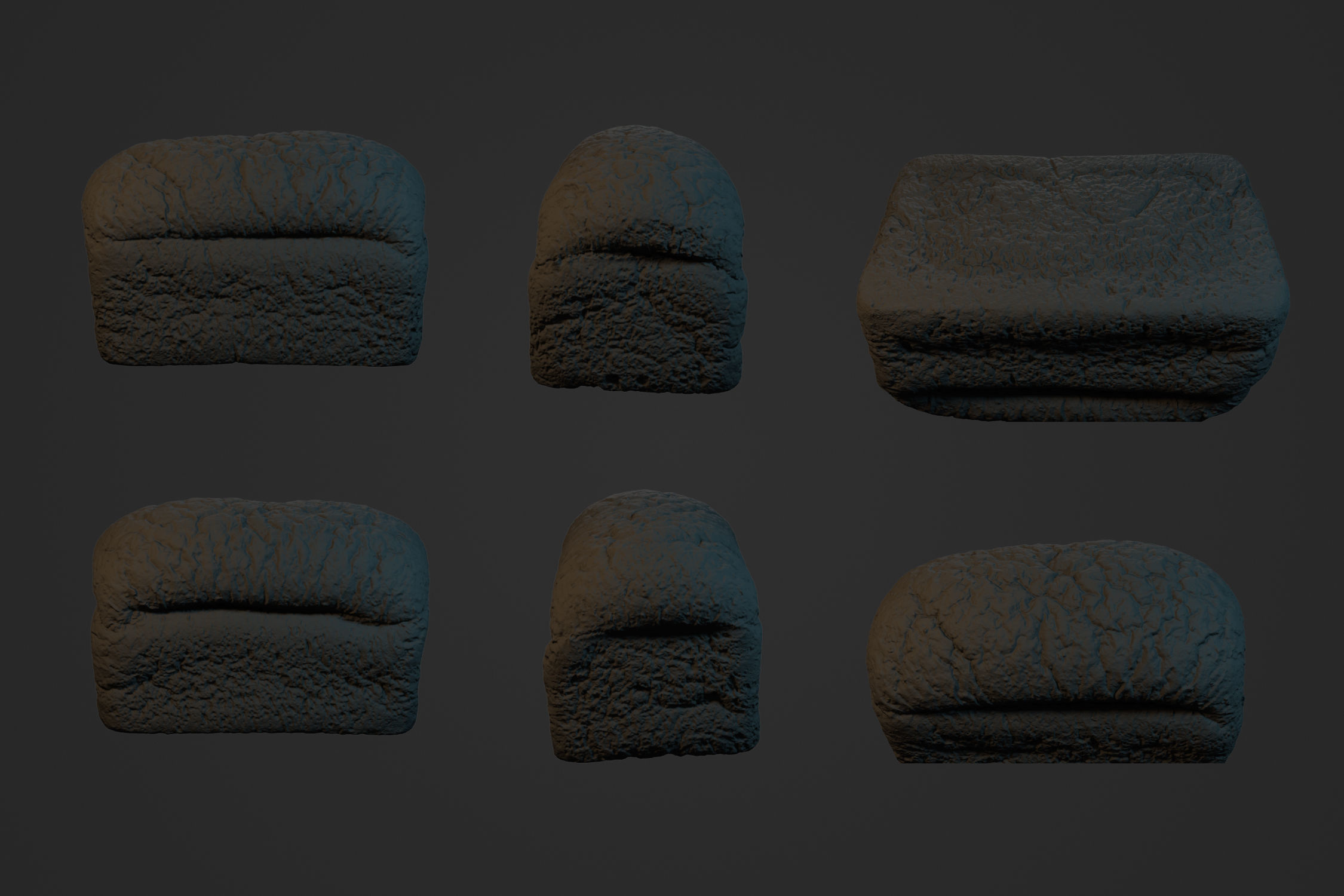 Brown Bread Loaf 1 - 3D Scan 3D model_3