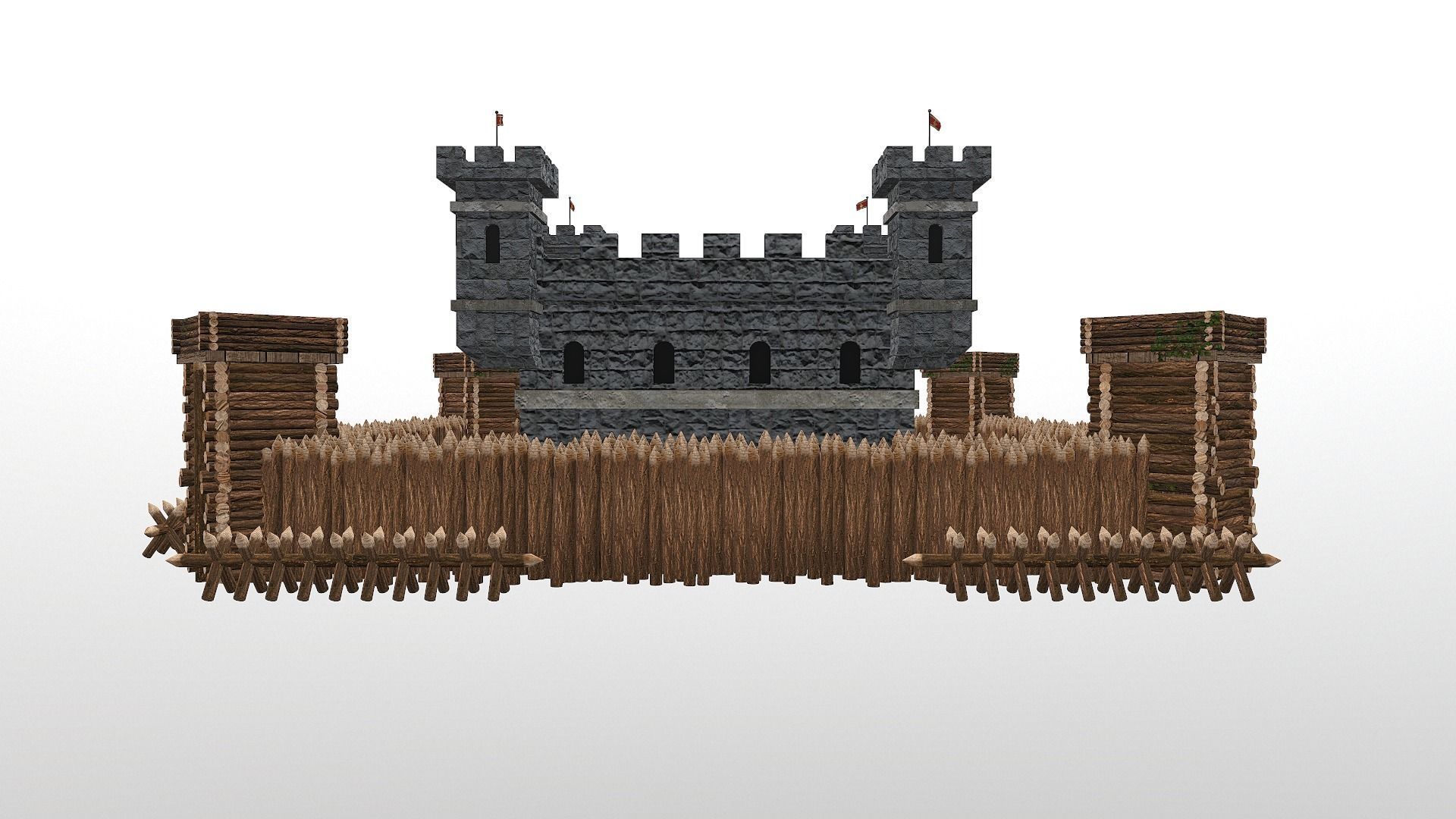 Medieval Castle Level 5 3D model_4
