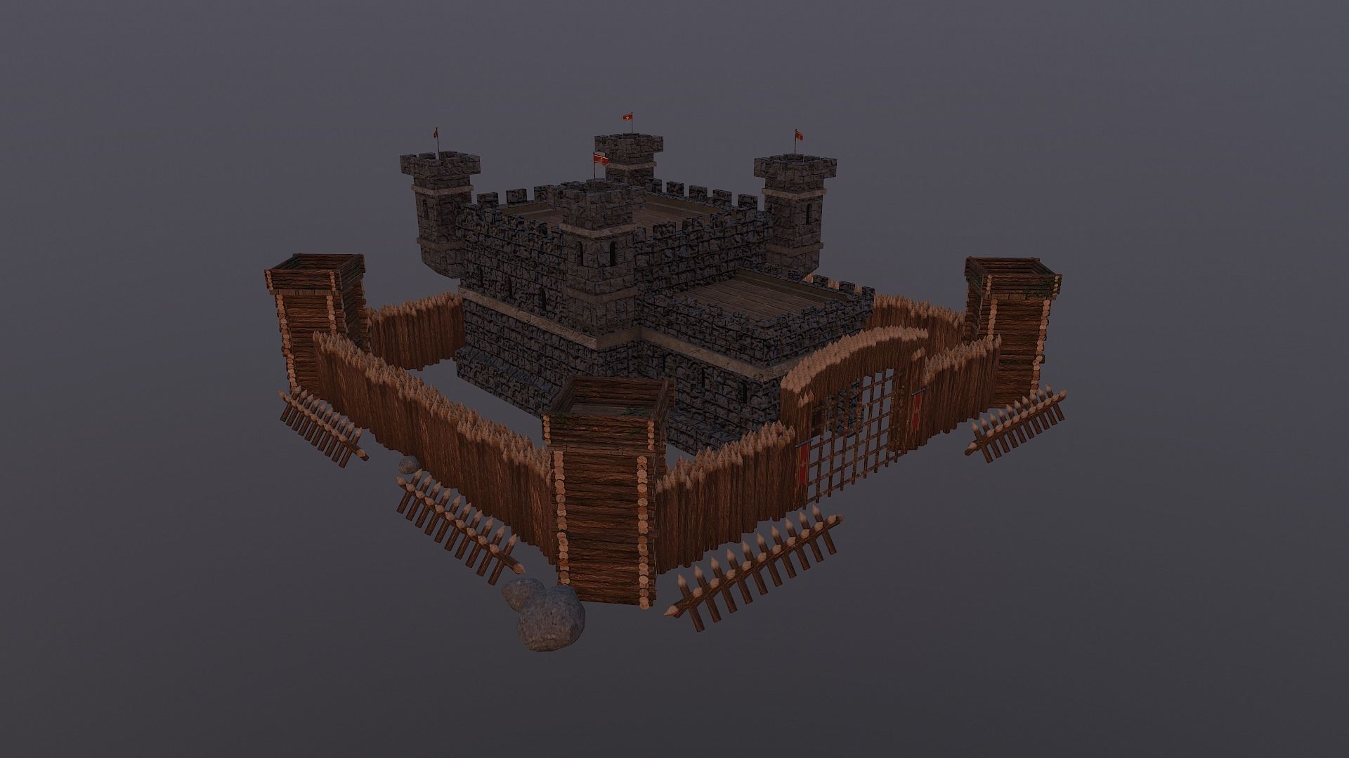 Medieval Castle Level 5 3D model_21