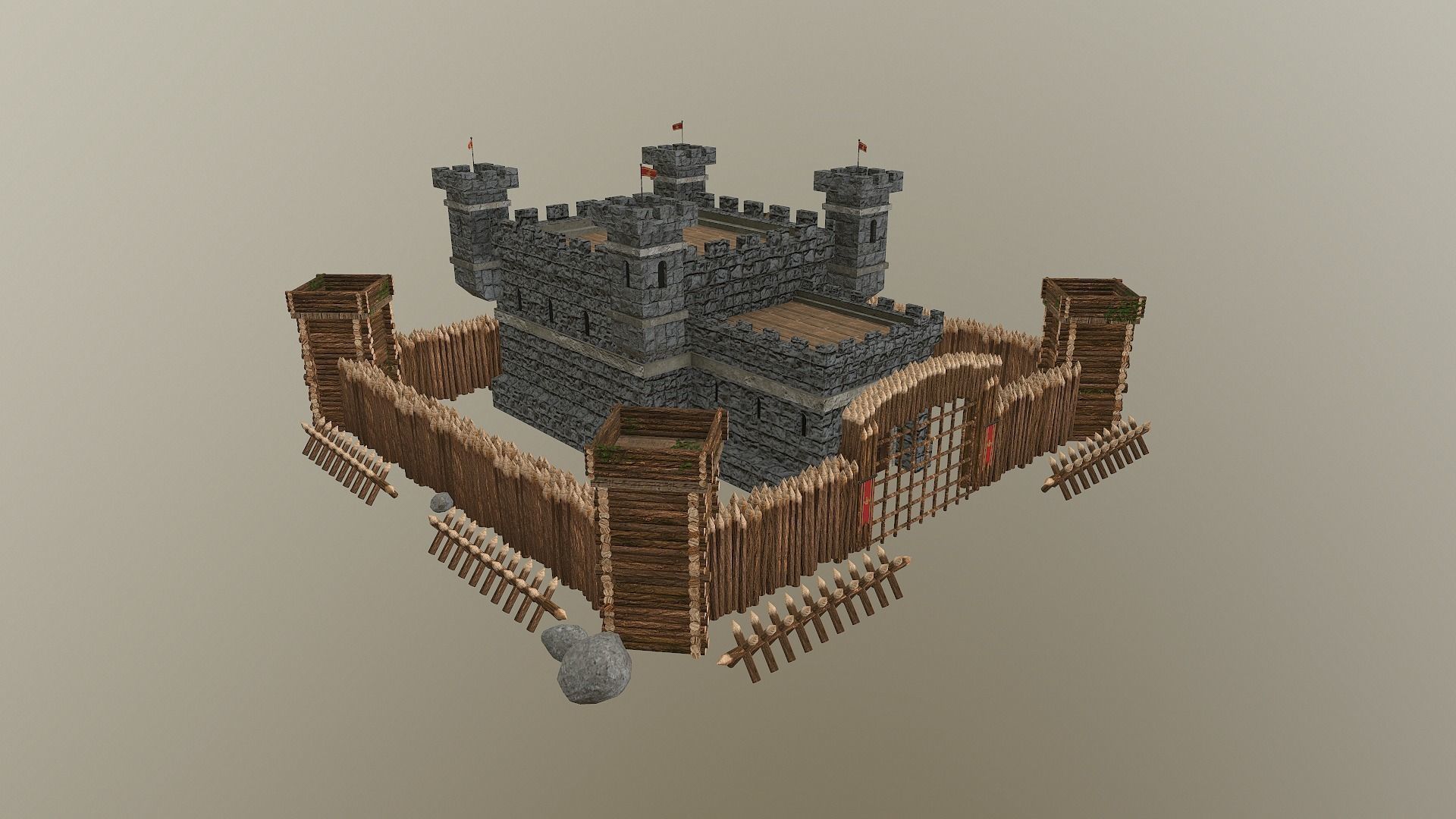 Medieval Castle Level 5 3D model_39