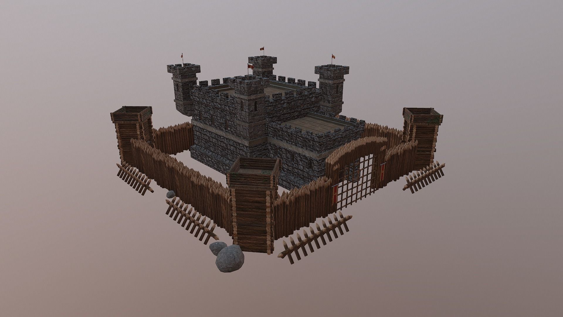 Medieval Castle Level 5 3D model_26