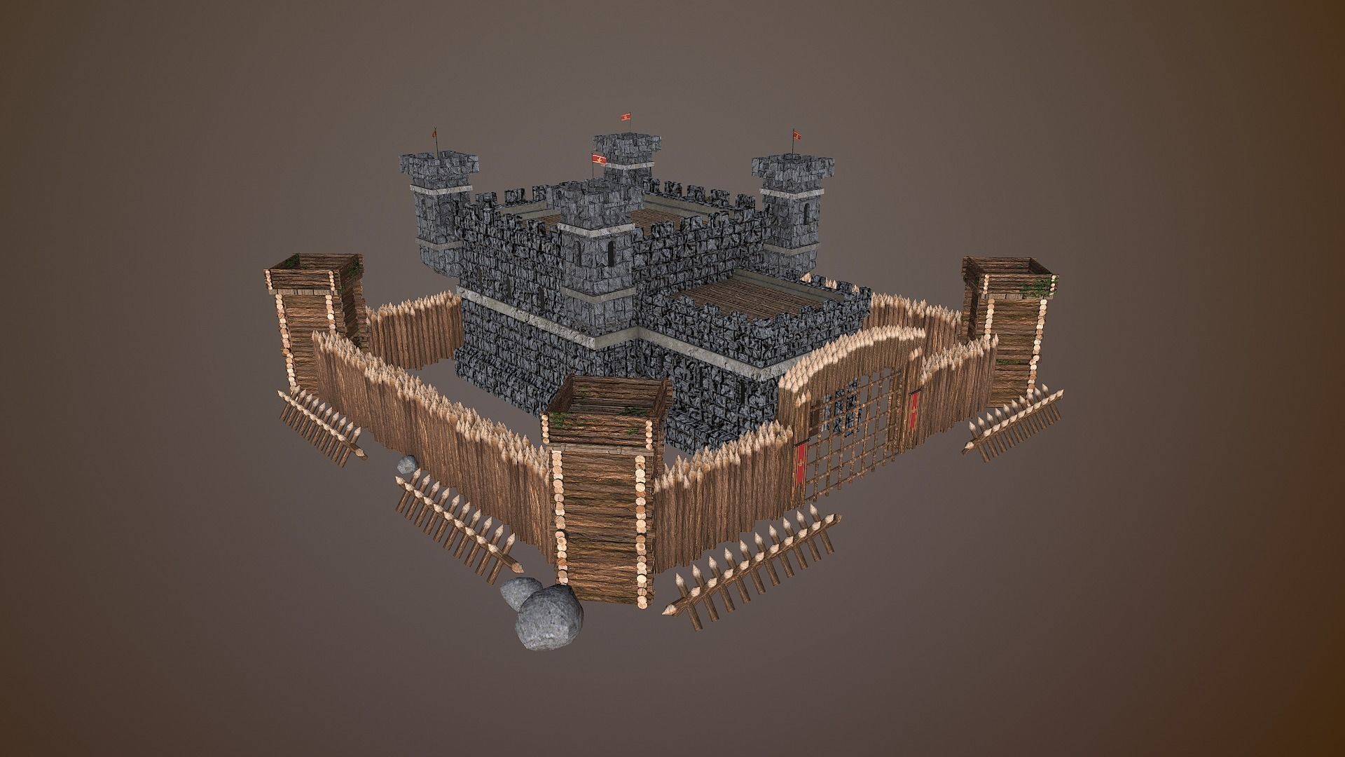 Medieval Castle Level 5 3D model_33