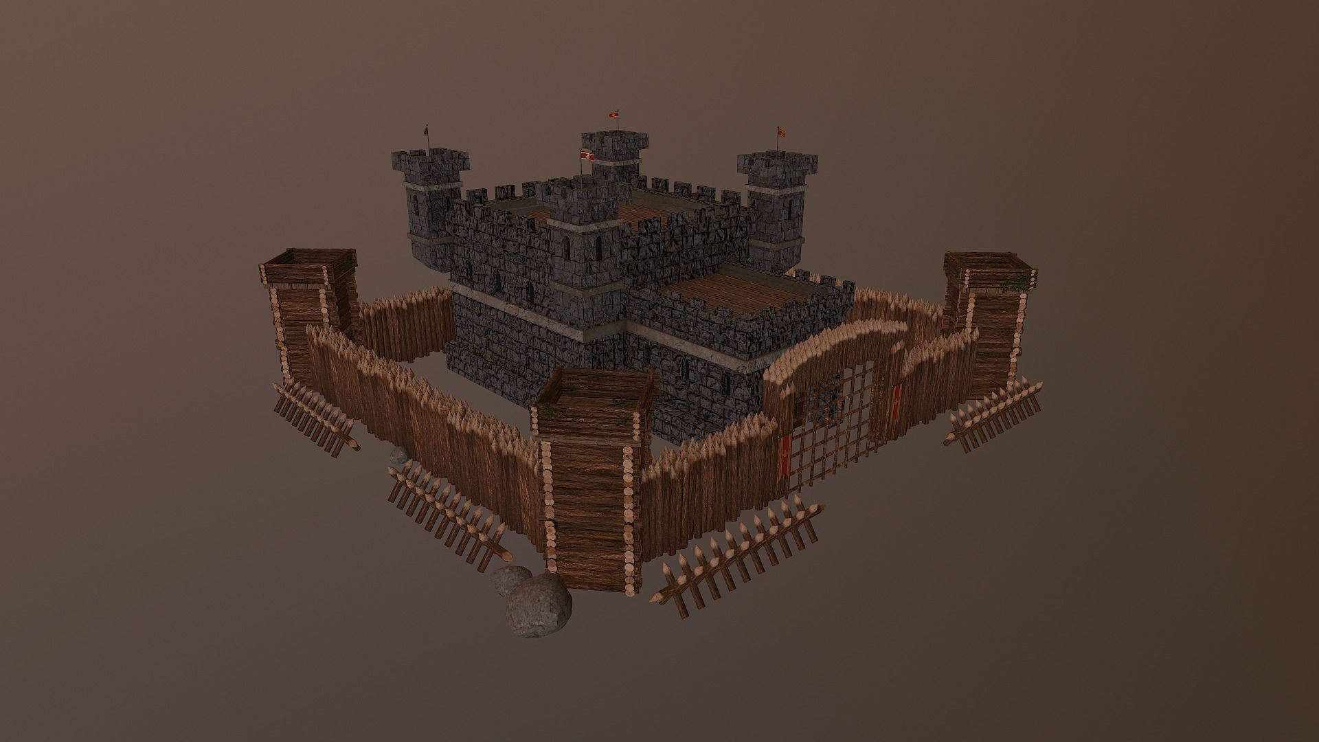 Medieval Castle Level 5 3D model_27