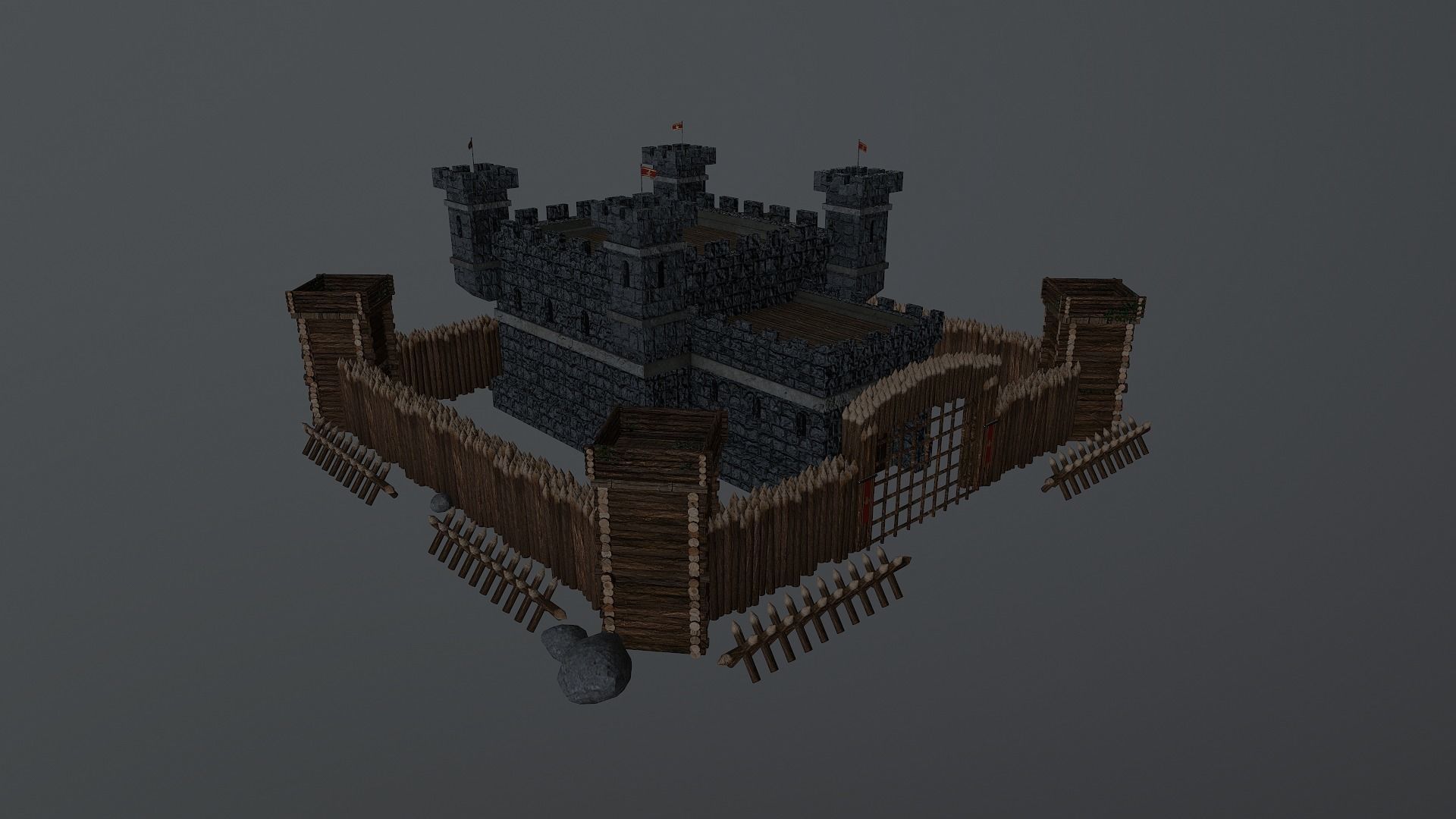 Medieval Castle Level 5 3D model_37
