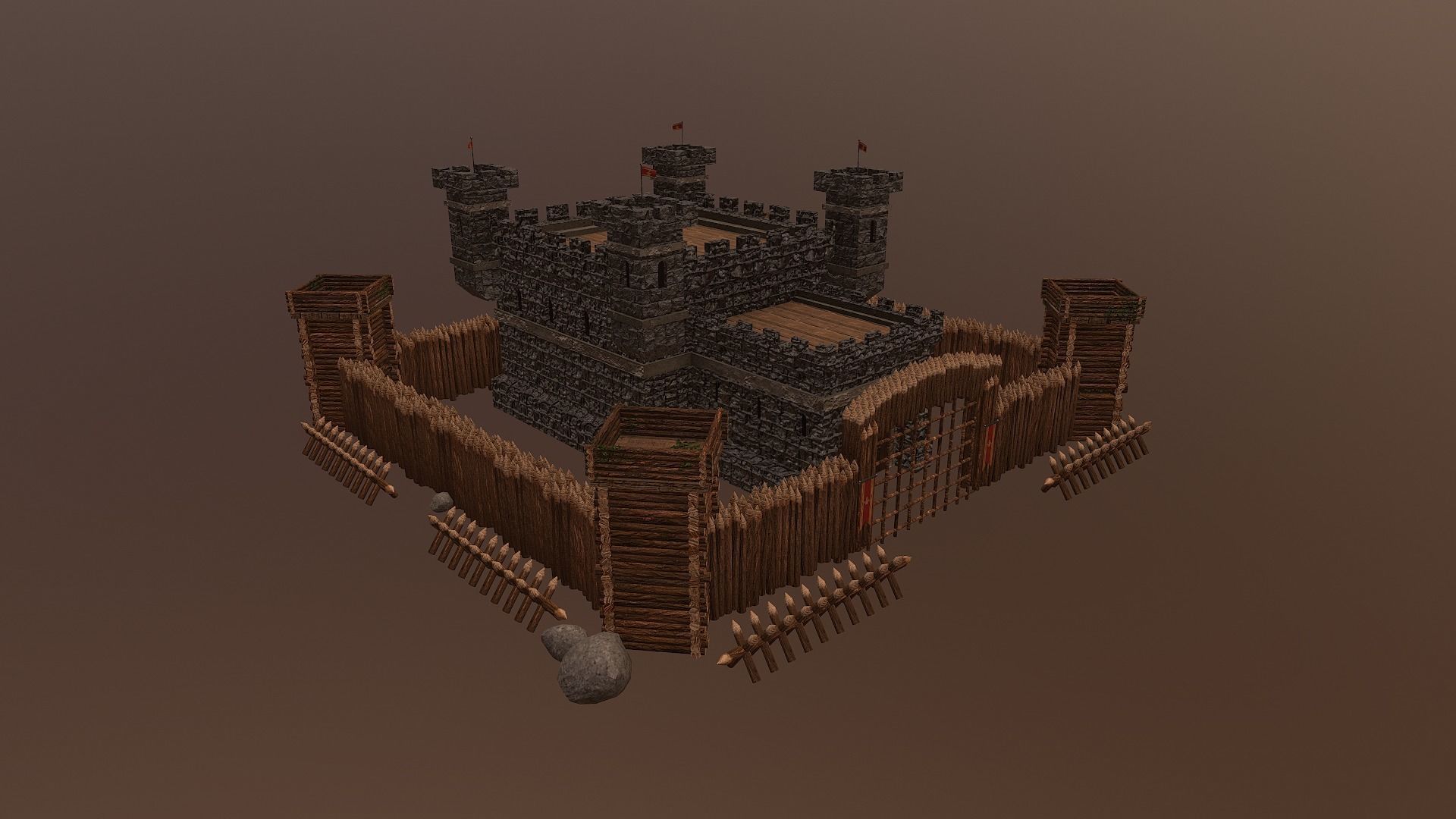 Medieval Castle Level 5 3D model_32