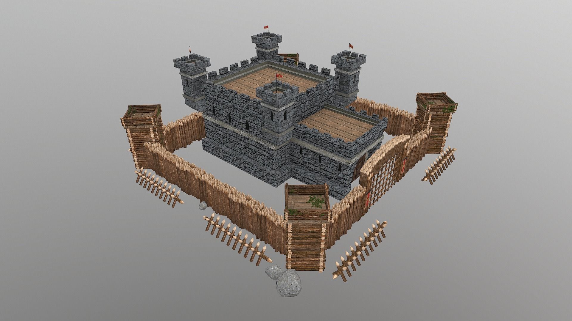 Medieval Castle Level 5 3D model_9