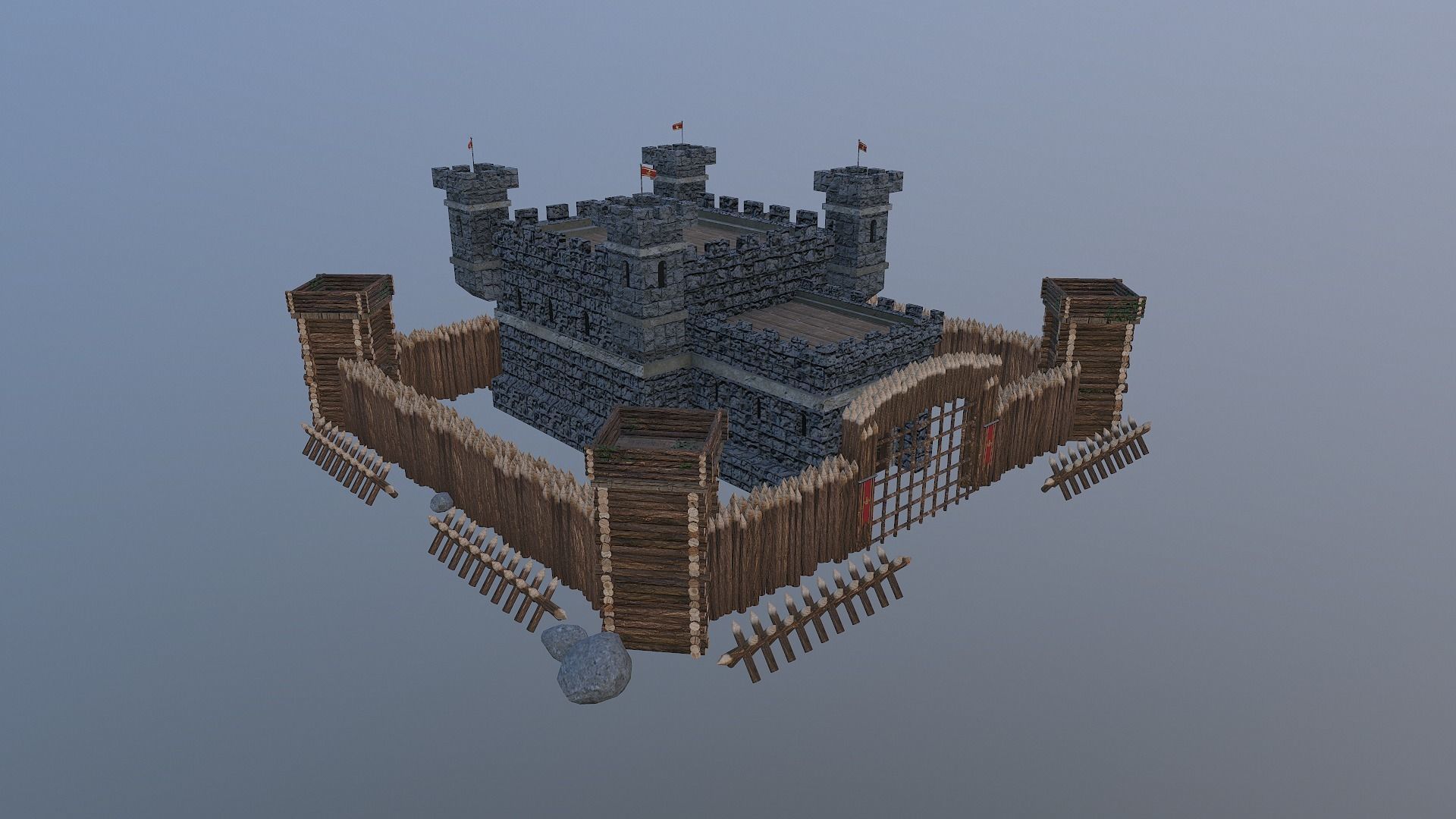 Medieval Castle Level 5 3D model_34