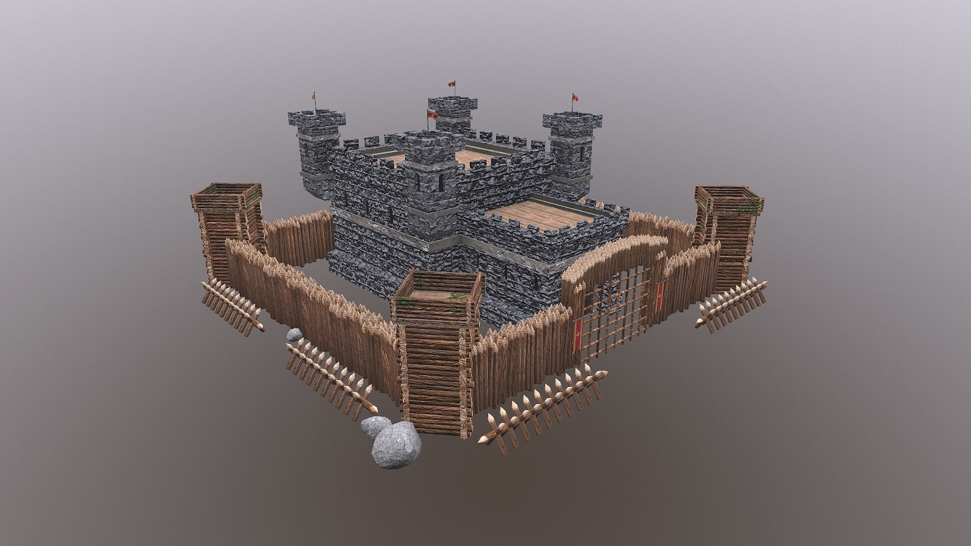 Medieval Castle Level 5 3D model_25