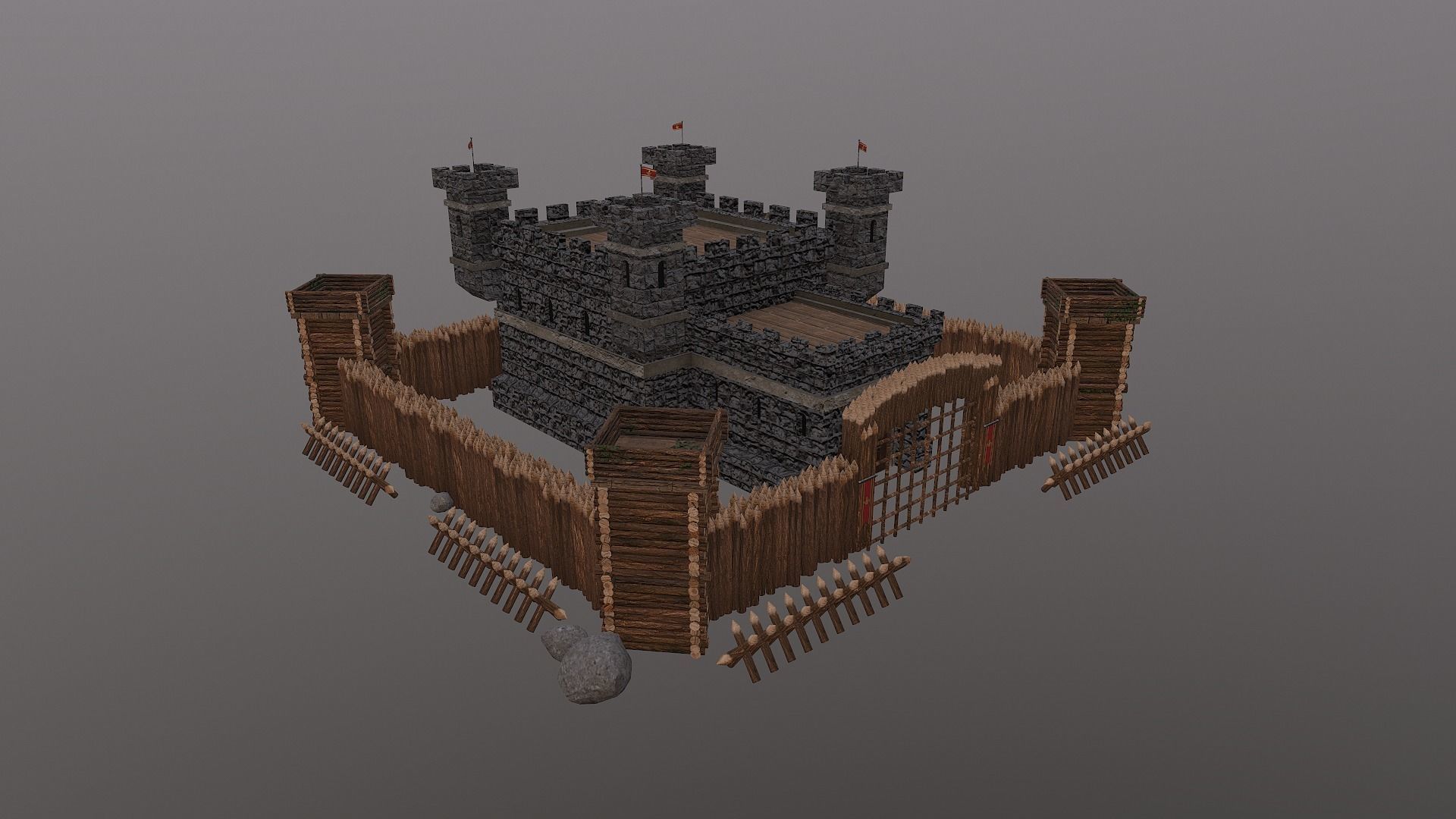 Medieval Castle Level 5 3D model_38