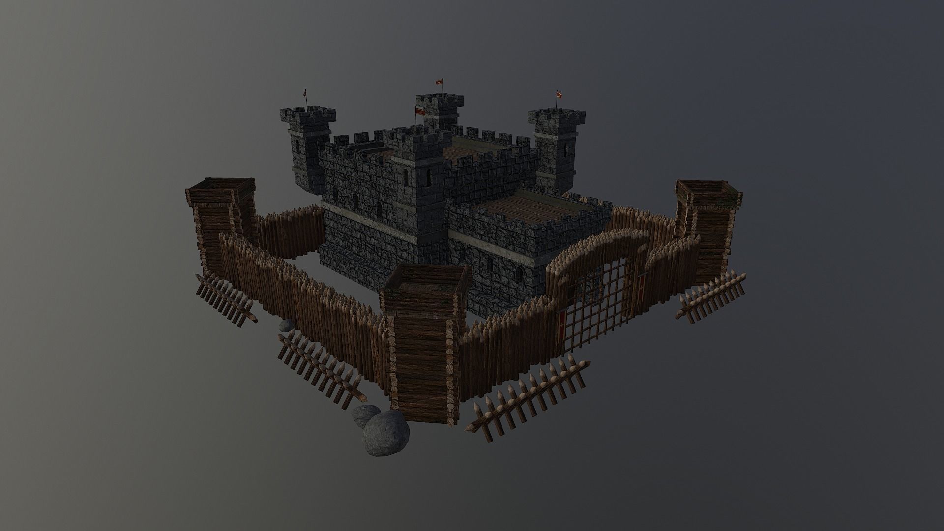 Medieval Castle Level 5 3D model_29