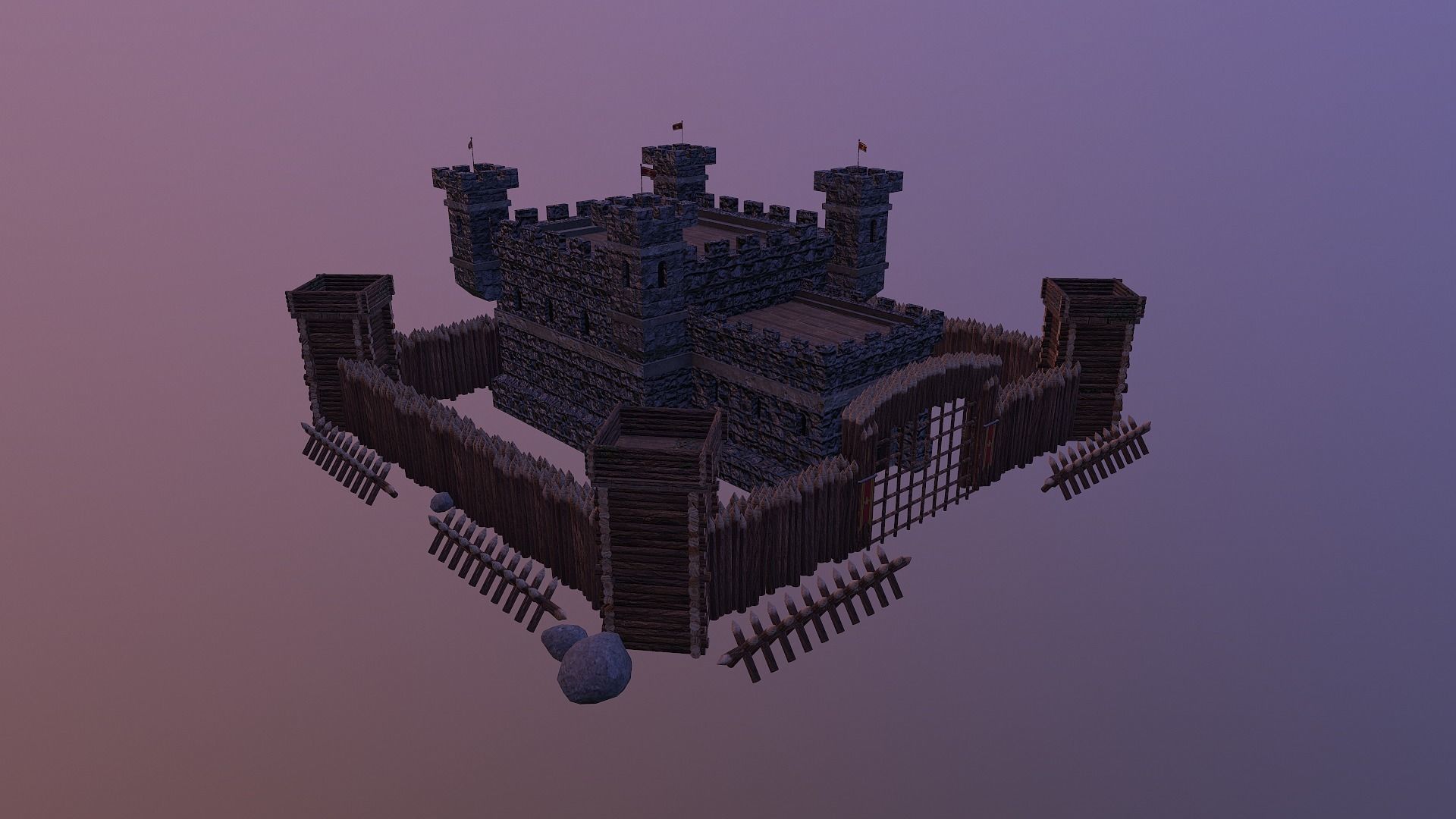 Medieval Castle Level 5 3D model_35