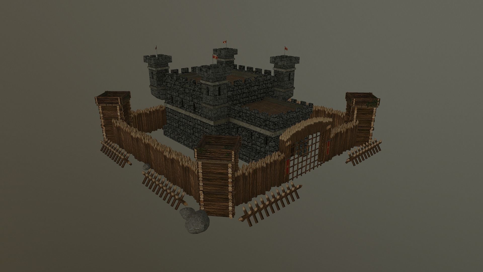 Medieval Castle Level 5 3D model_22