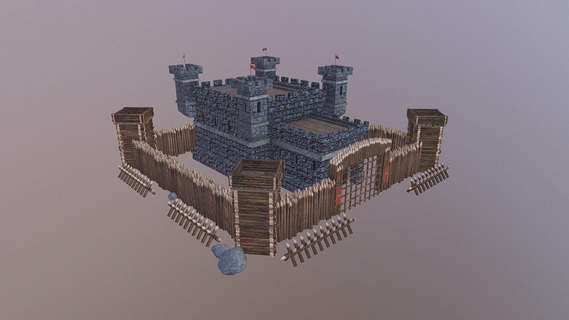 Medieval Castle Level 5 3D model_28