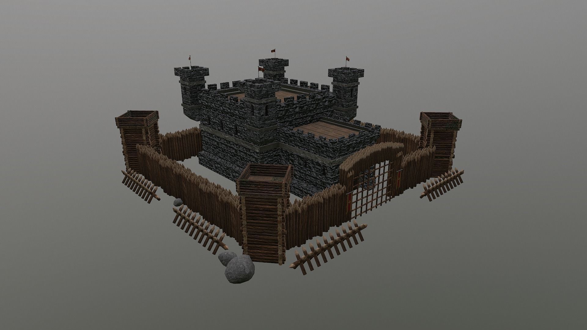 Medieval Castle Level 5 3D model_36