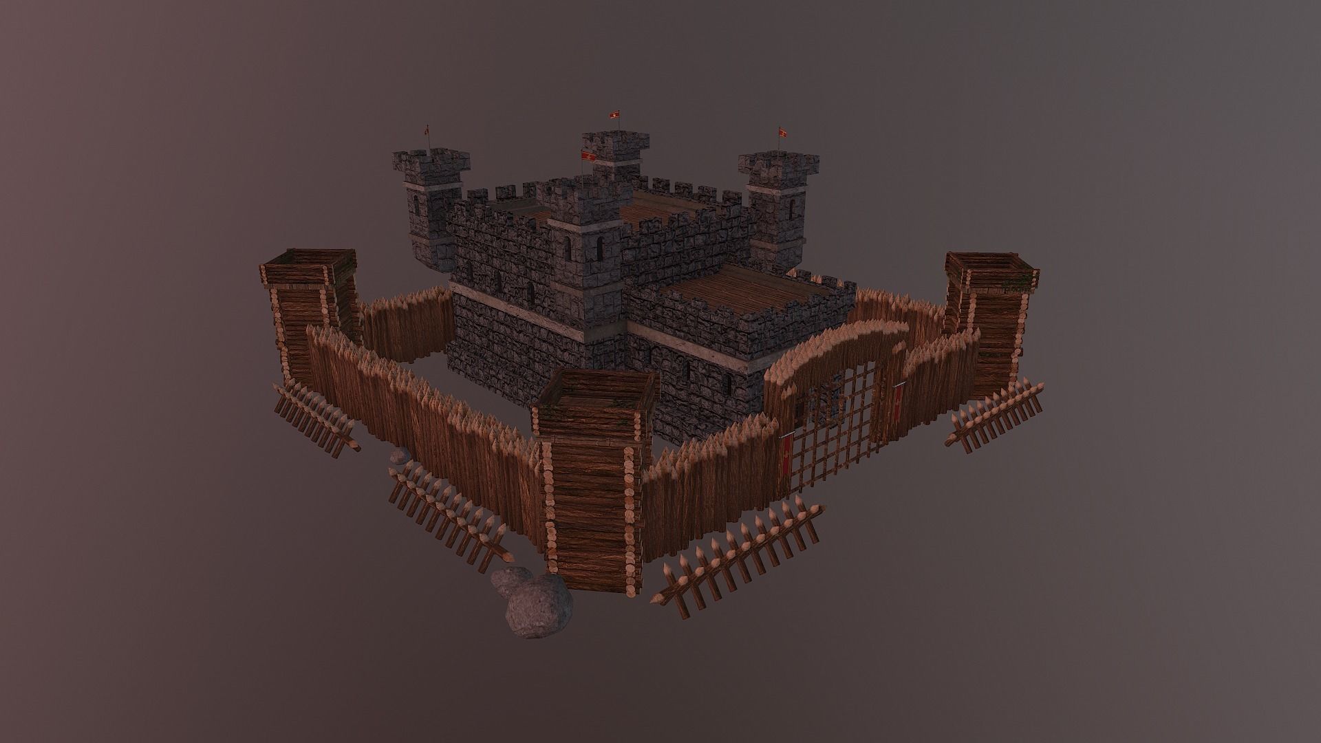 Medieval Castle Level 5 3D model_23