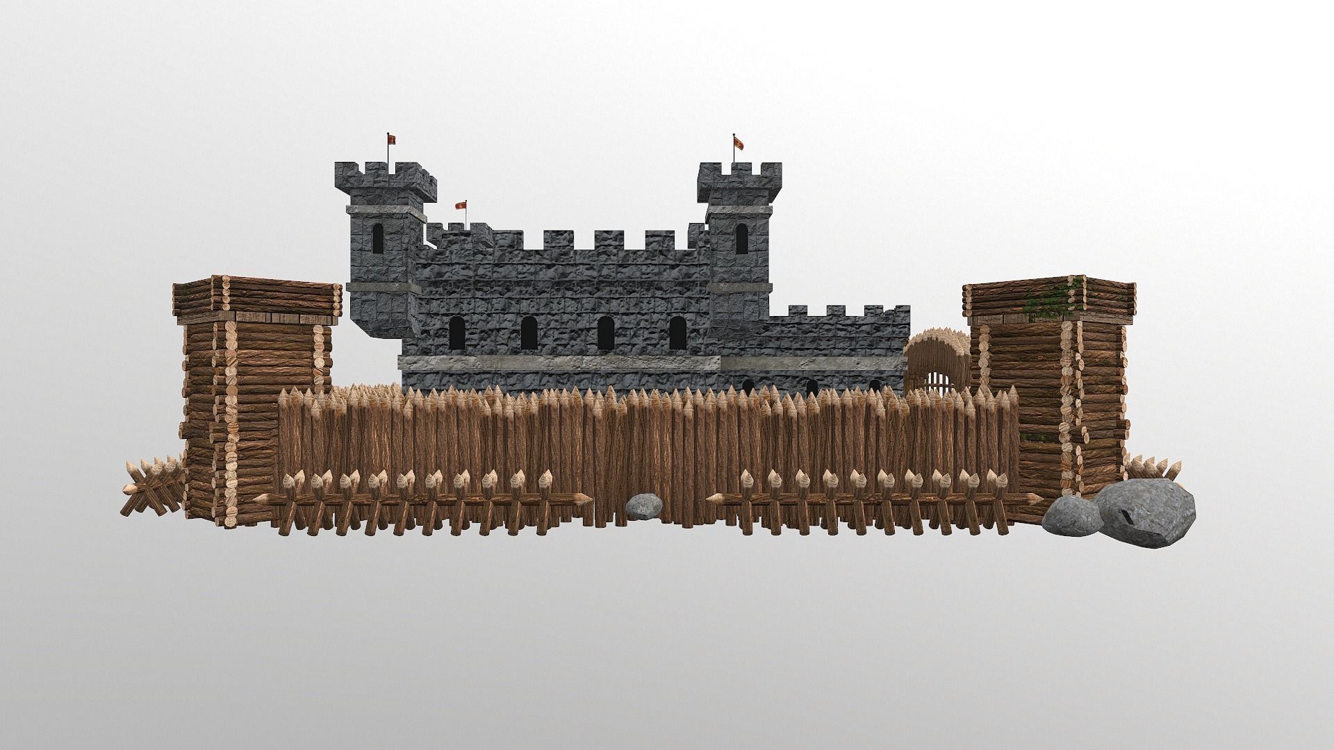 Medieval Castle Level 5 3D model_6