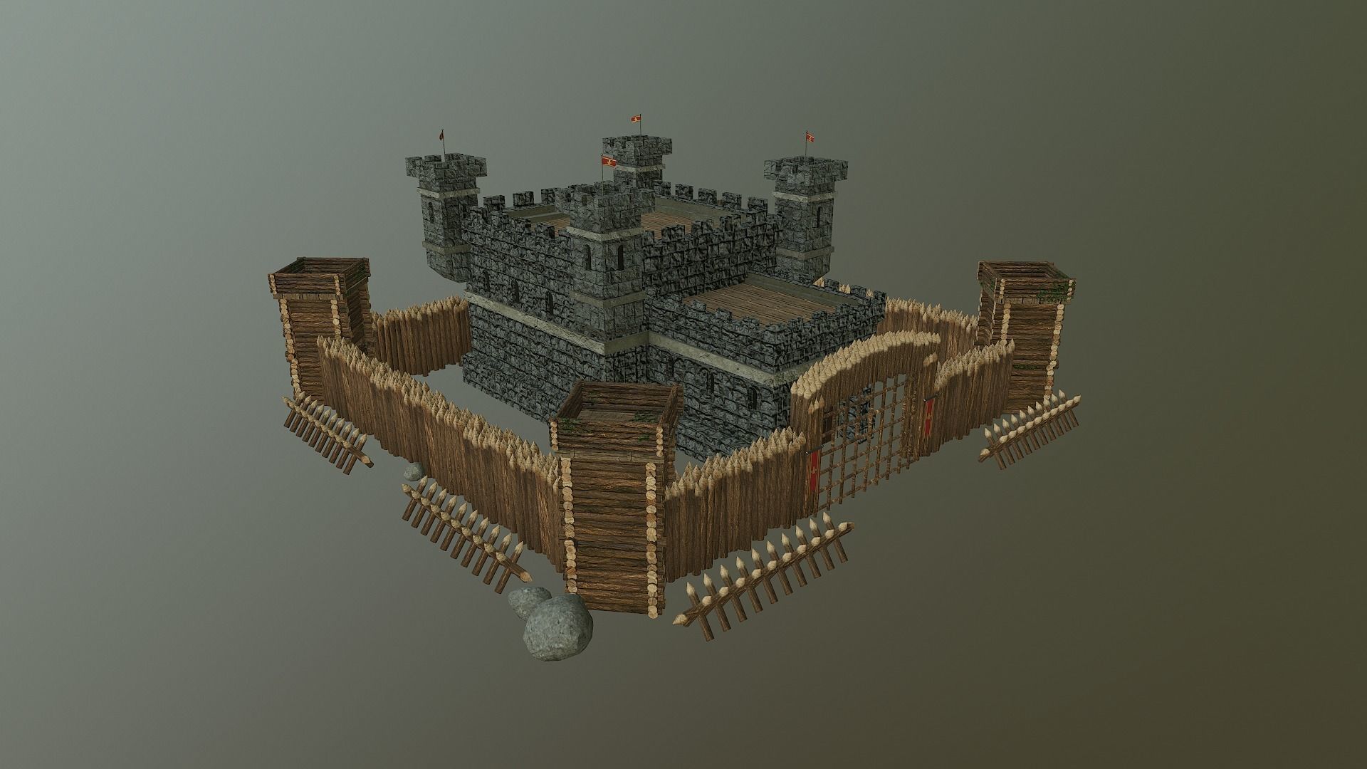 Medieval Castle Level 5 3D model_30