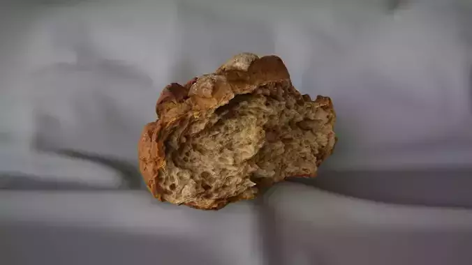 Half Large Bread Roll 1 - 3D Scan