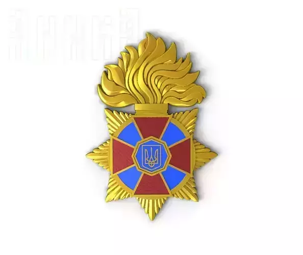 The emblem of the National Guard of Ukraine 3D print model