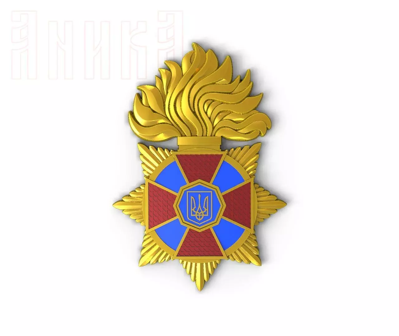 The emblem of the National Guard of Ukraine 3D print model