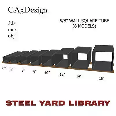 5 8in Wall Square Tube 3D model