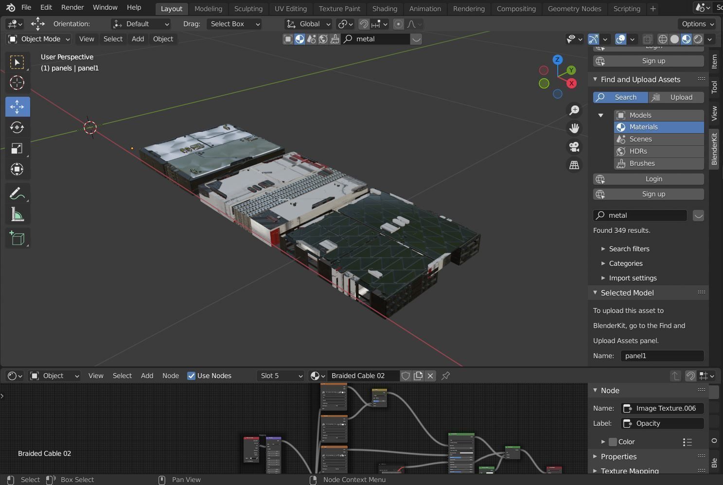 SPECIAL Sci-fi Panel Maker BLENDER KIT and SVG paths Low-poly 3D model_3