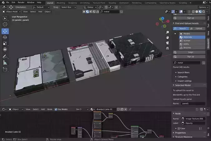 SPECIAL Sci-fi Panel Maker BLENDER KIT and SVG paths Low-poly 3D model