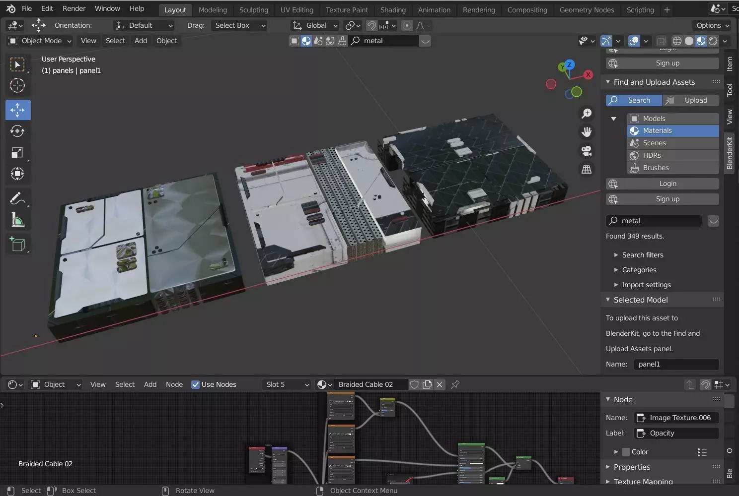 SPECIAL Sci-fi Panel Maker BLENDER KIT and SVG paths Low-poly 3D model_0