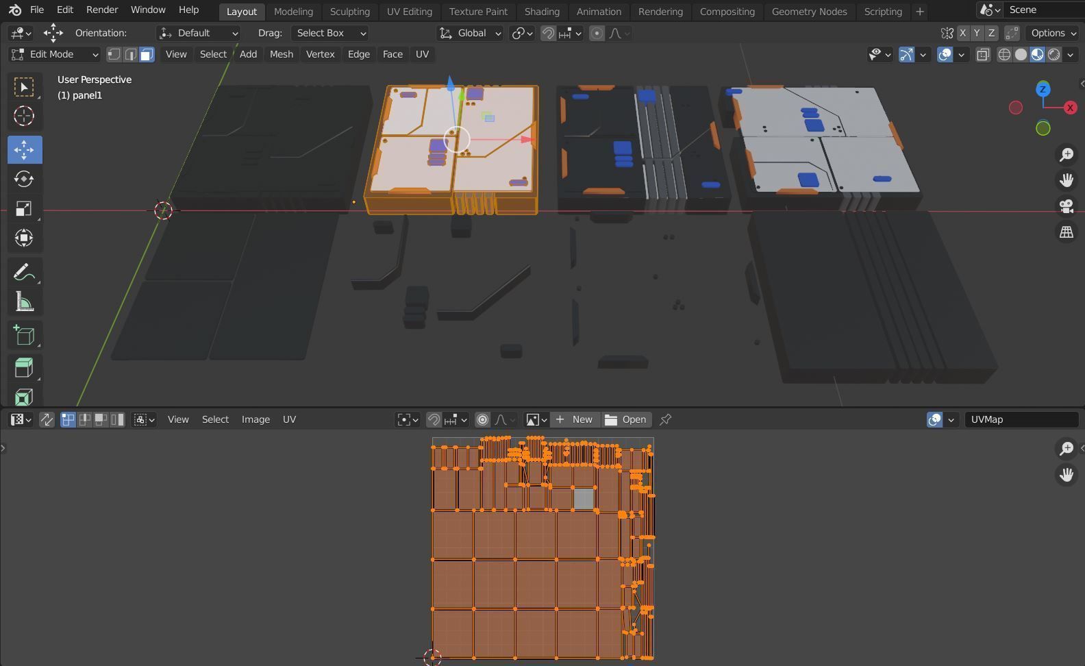 SPECIAL Sci-fi Panel Maker BLENDER KIT and SVG paths Low-poly 3D model_6