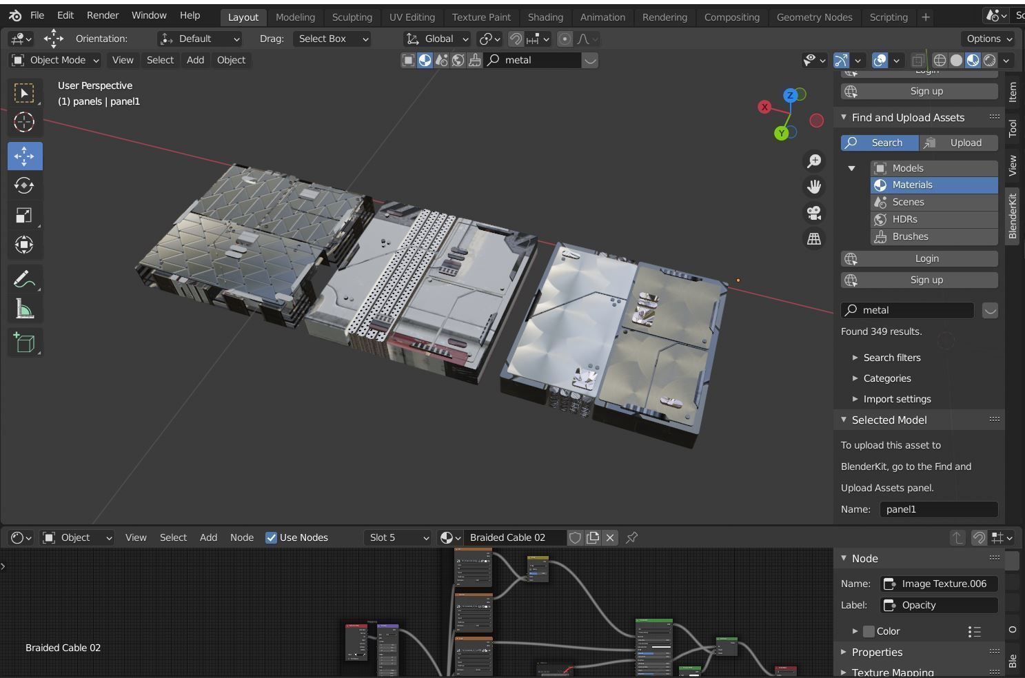 SPECIAL Sci-fi Panel Maker BLENDER KIT and SVG paths Low-poly 3D model_7