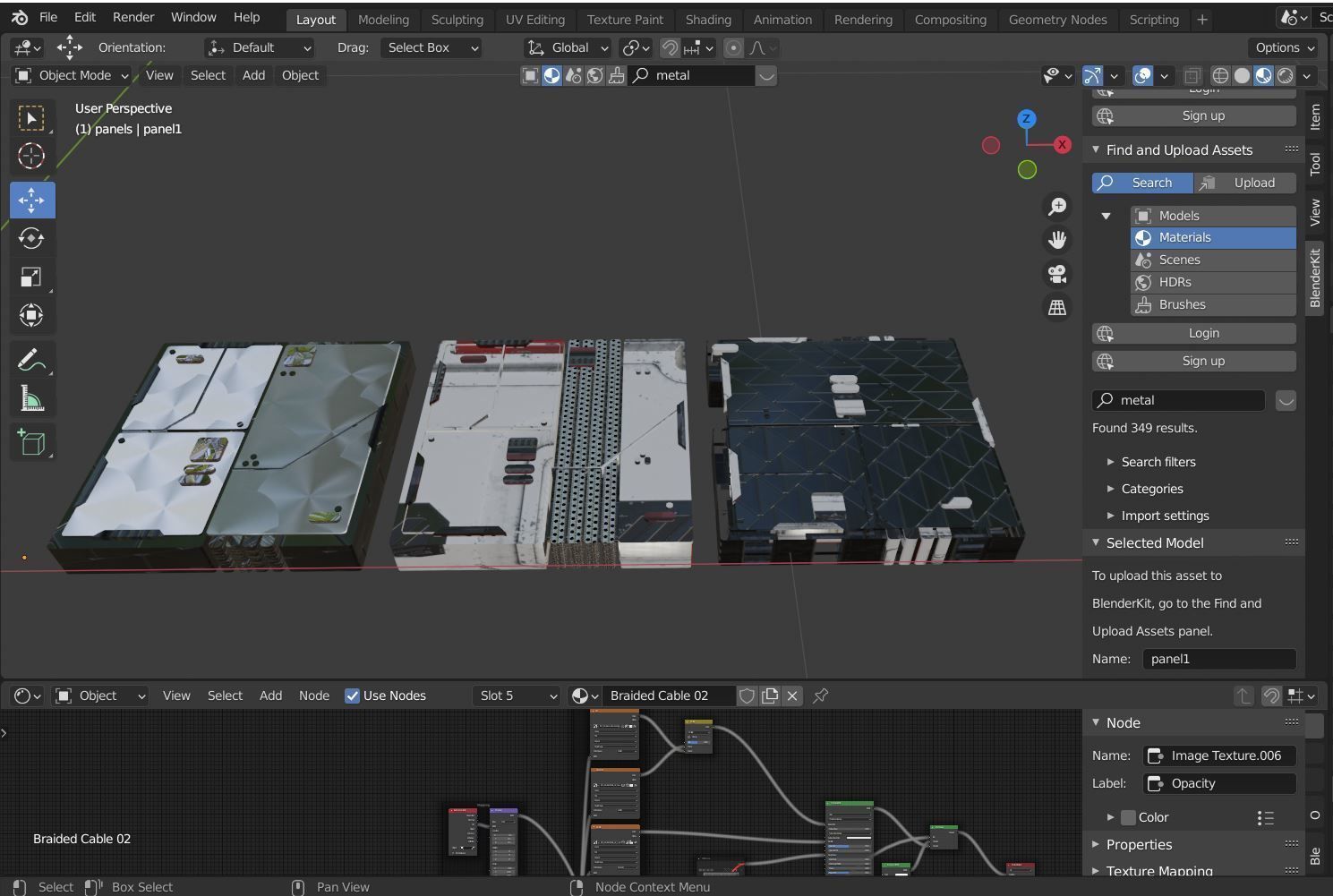 SPECIAL Sci-fi Panel Maker BLENDER KIT and SVG paths Low-poly 3D model_5