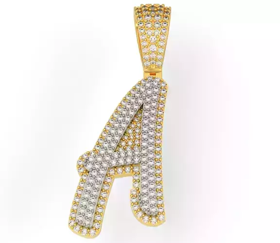 CURVED LETTER A 3D print model