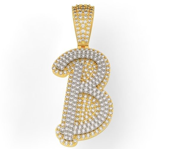CURVED LETTER B 3D print model