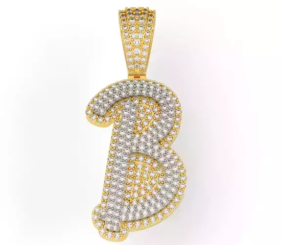 CURVED LETTER B 3D print model