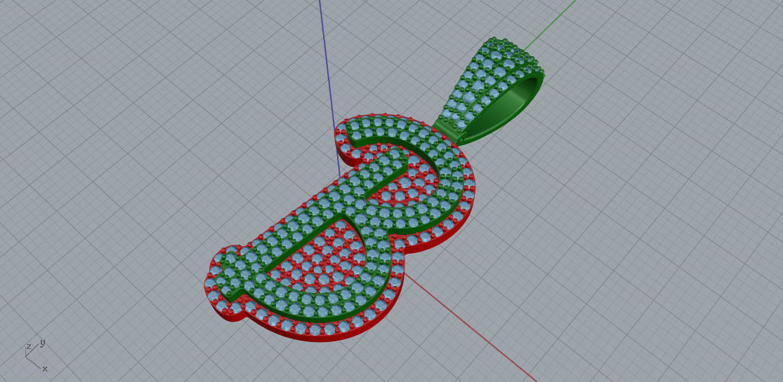 CURVED LETTER B 3D print model_6