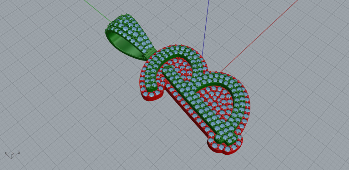 CURVED LETTER B 3D print model_1