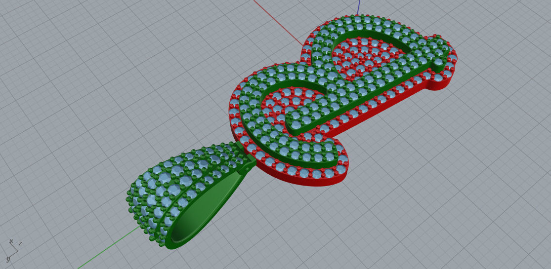 CURVED LETTER B 3D print model_4